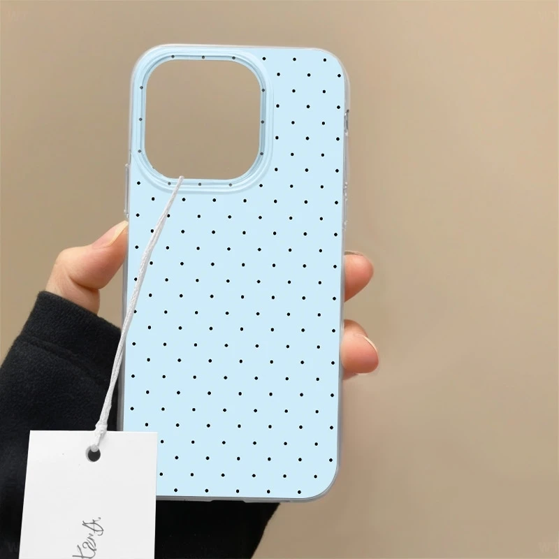 434343天蓝波点新款ins风适用苹果16/15/14/13/华为mate70/手机壳
