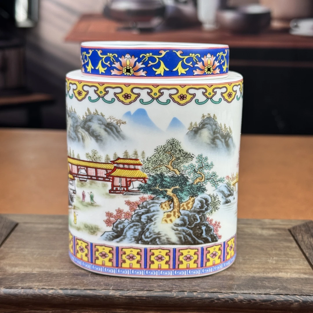 世外山水人家茶叶罐G93