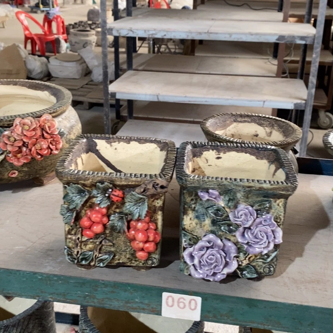 红陶青藤花器多肉花盆