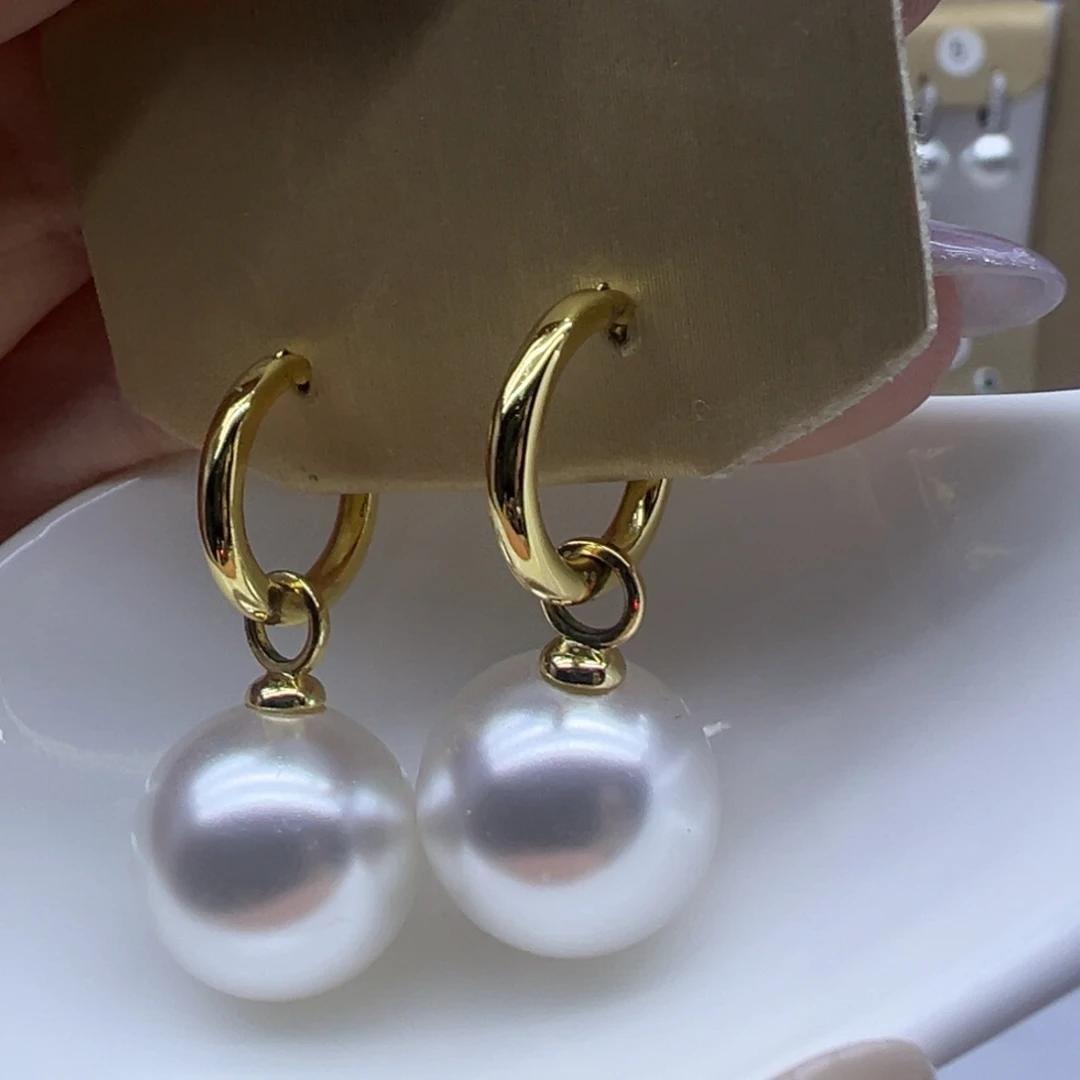 淡水珍珠耳饰银S925镶嵌