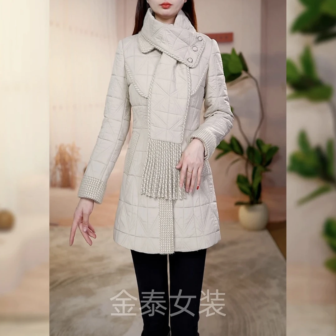 【外套】2025冬季新款高贵时尚加棉外套修身洋气显档次女秋冬季外套