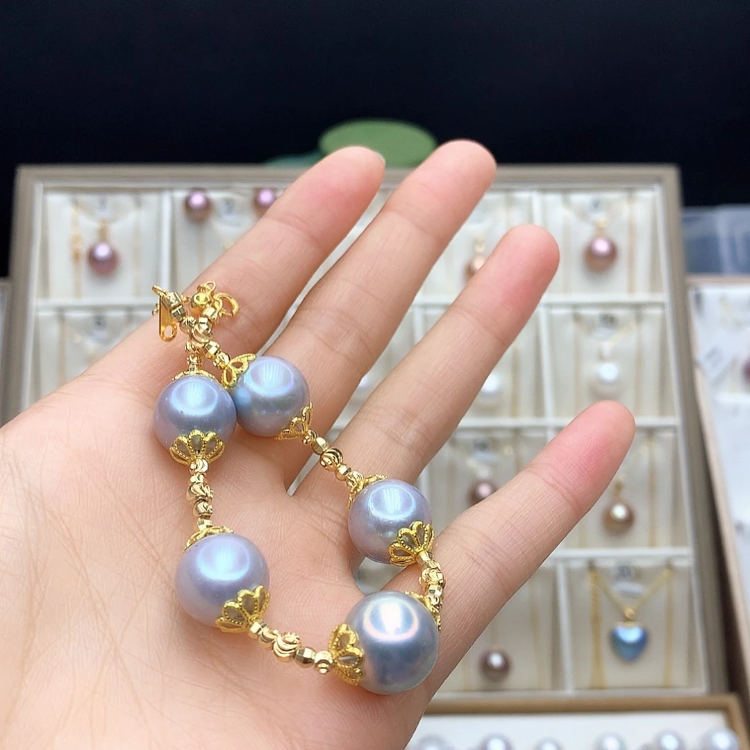 淡水珍珠银S925镶嵌颈饰