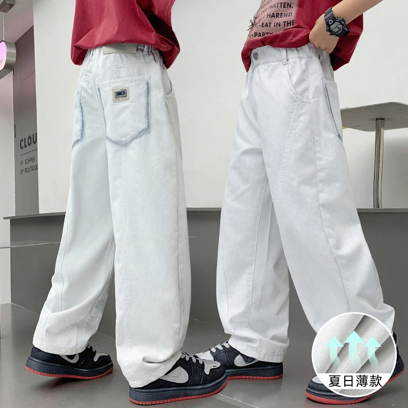 男童牛仔裤夏装2025新款儿童裤子中大童防蚊裤男孩夏季休闲长裤