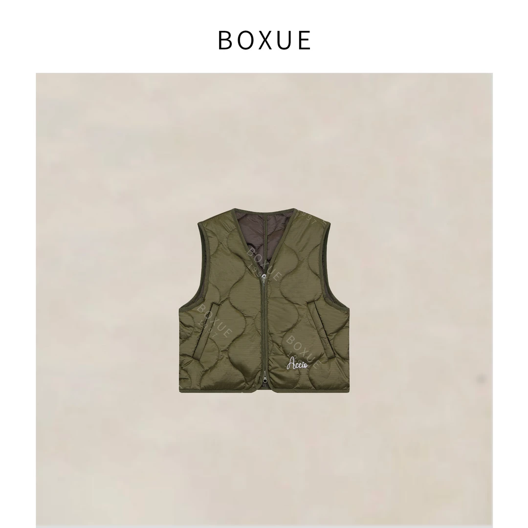 BOXUE“吉拉”2025秋季高级感棉服格轻奢马夹 外套#250815W3768