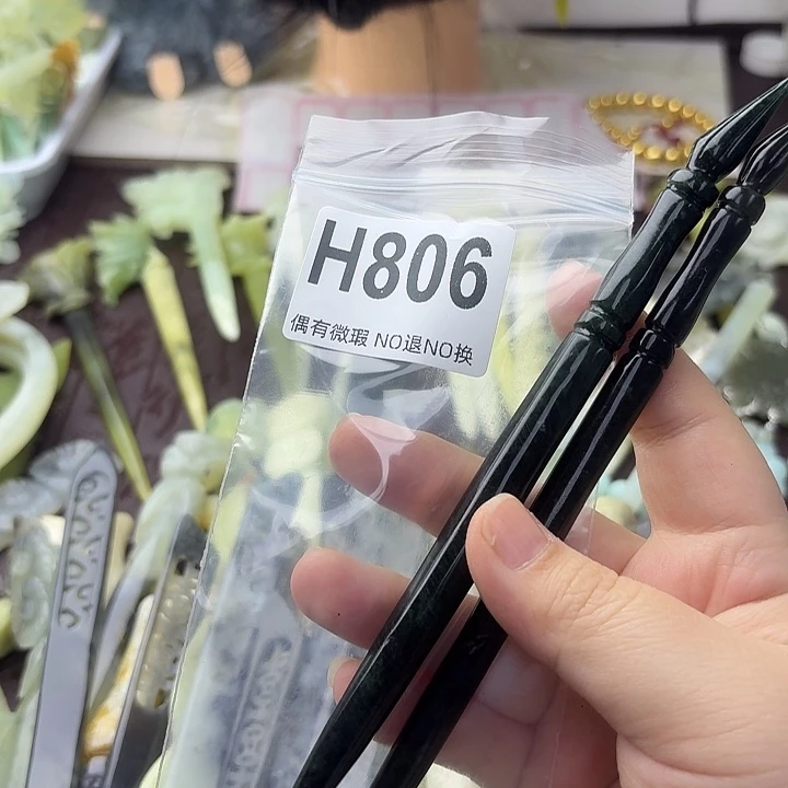 蓉***蓉蛇纹石玉合金发饰