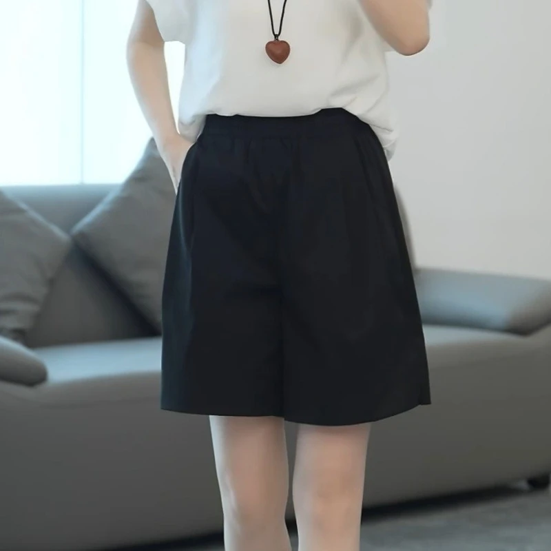 【洱海清风】2025夏季气质时尚百搭空调裤松紧腰短裤LK2502930