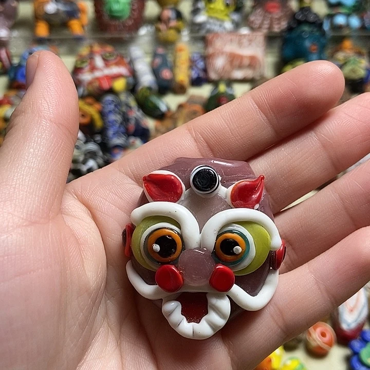 琉璃颈饰有趣醒狮044