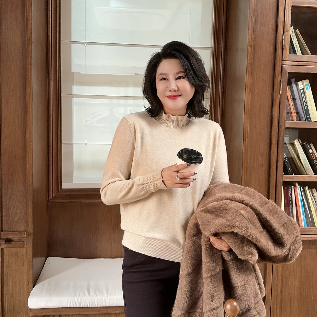 微胖女装【轻松搭】绵羊毛银珠珠木耳边毛衣套头上衣针织衫99327