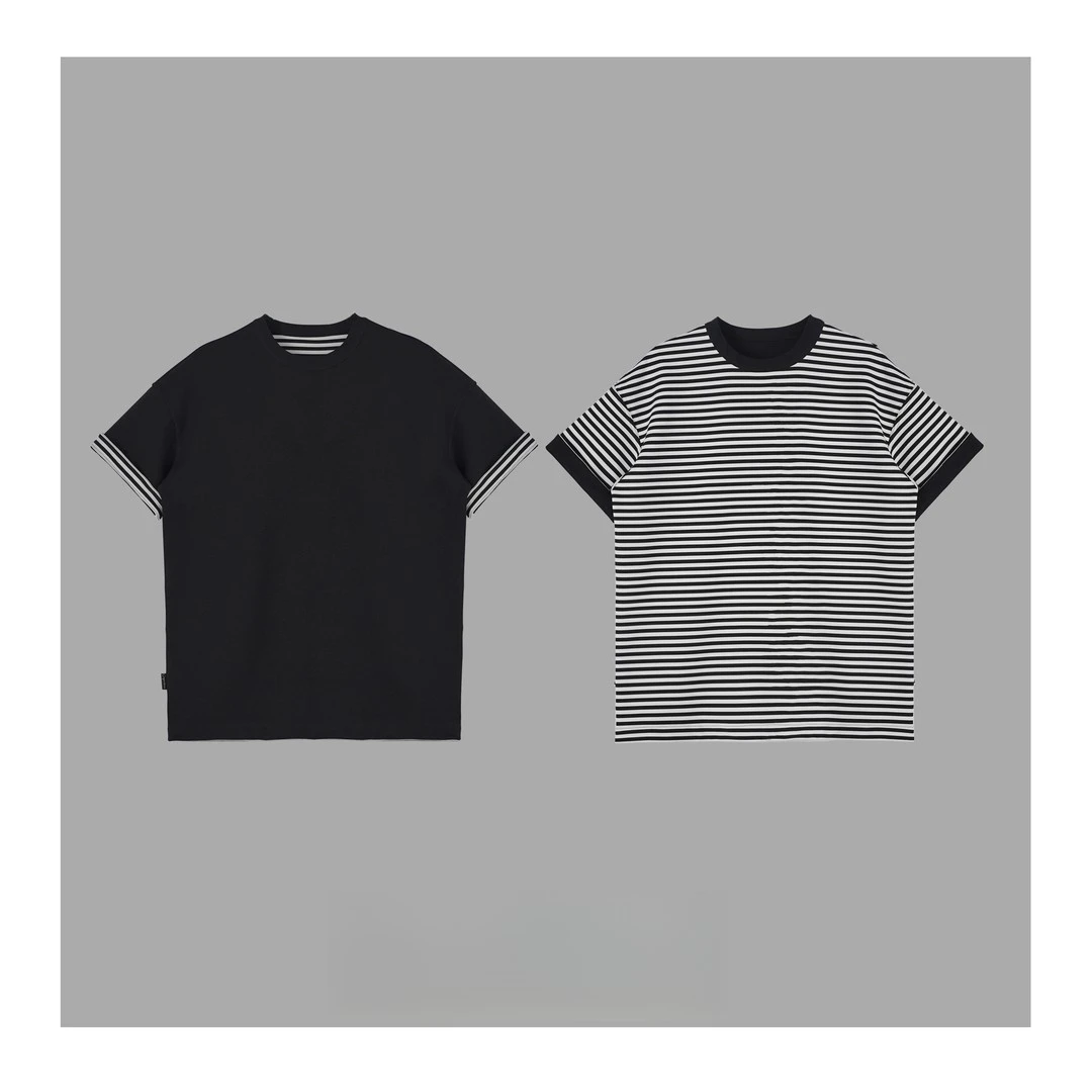 FS【咖喱TD】两面穿精梳棉云感肌底极简T恤休闲情侣夏季宽松版