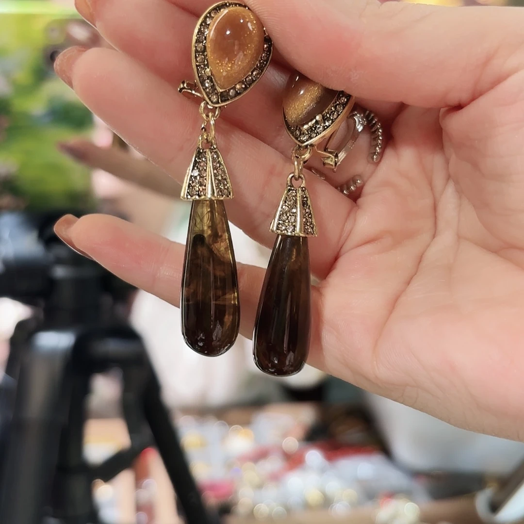 琉璃纯铜合金耳钉