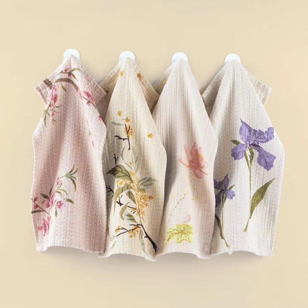 纯棉纱布花蕊毛巾提花刺绣设计柔软吸水家用洗脸巾