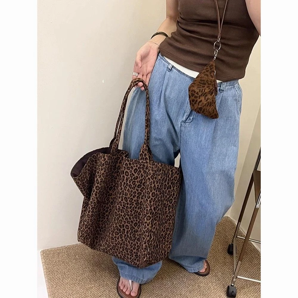 Sweet Girl皮具格子包格纹黄白格豹纹大容量购物袋大托包