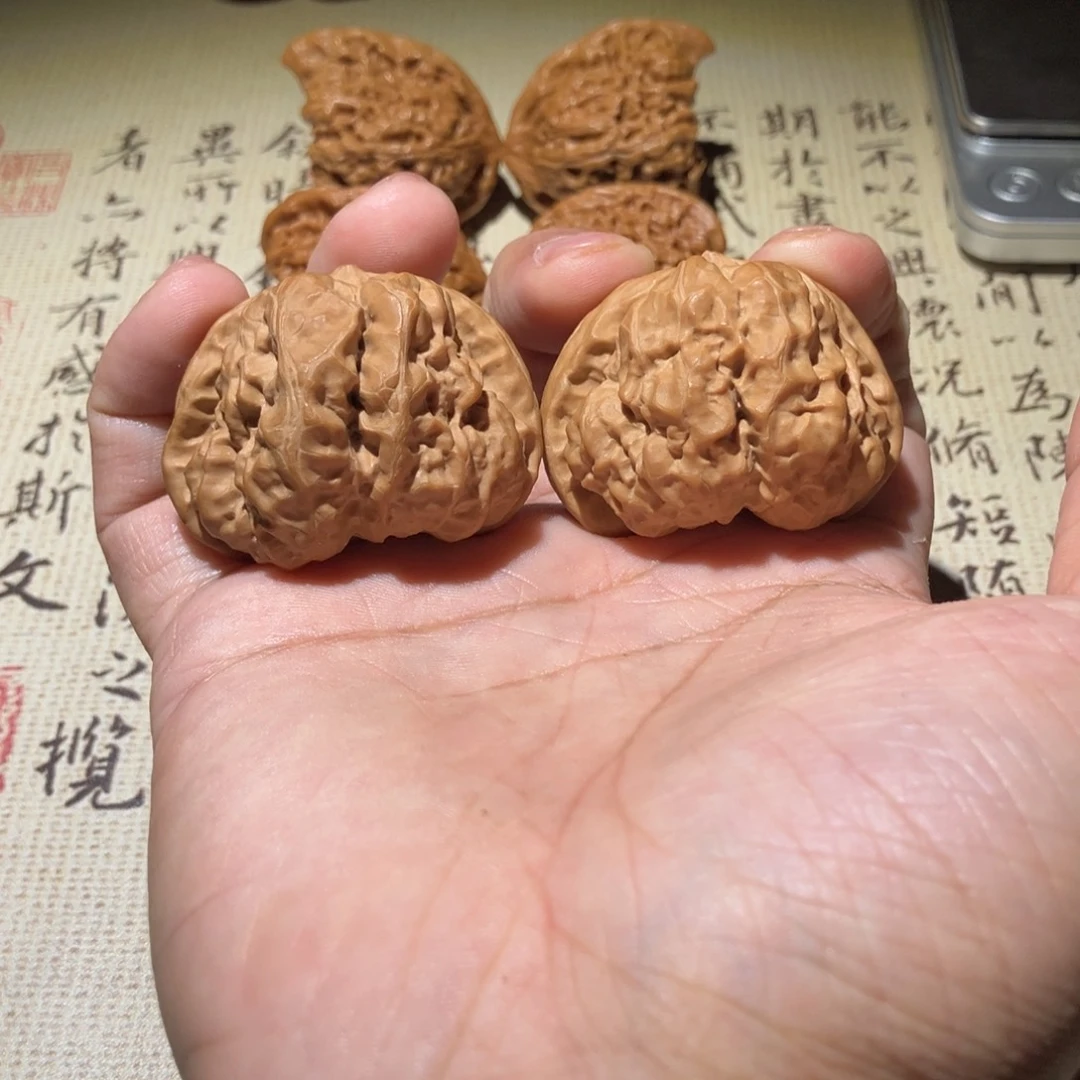 文玩核桃把件蛤蟆头44尺全品不面试