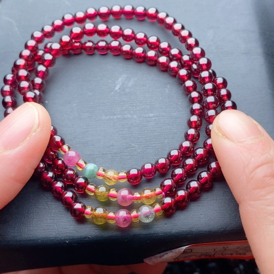 手链未镶嵌石榴石天然4.6毫米清仓