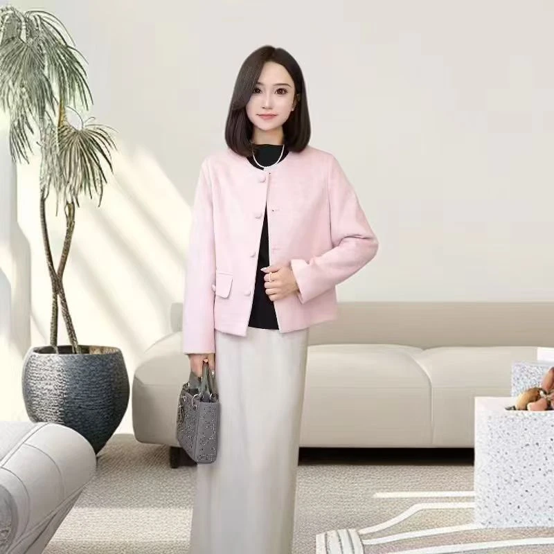 2025新款羊毛小香风外套早秋高级感圆领气质休闲外套Y8918雨