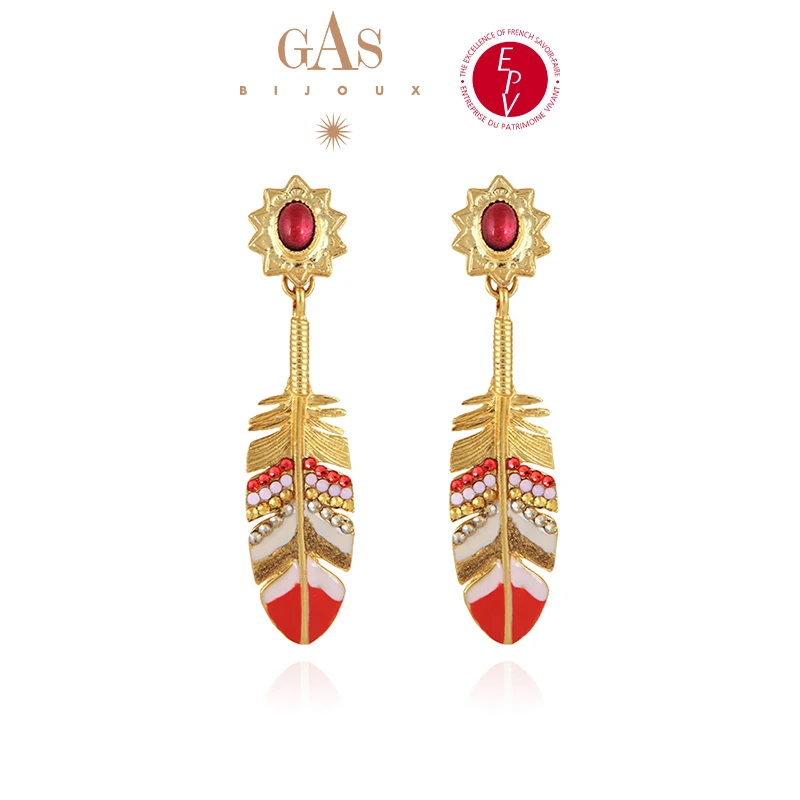 AZLOOK【法国进口】GAS BIJOUX珈思羽之翼系列耳环羽毛耳针轻奢珠宝