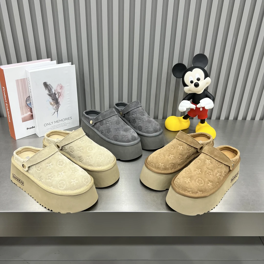 时尚百搭舒适鞋托厚底平底潮流