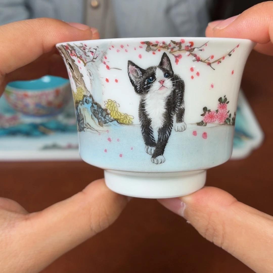 瓷杯子瓷姑娘景德镇陶瓷艺术