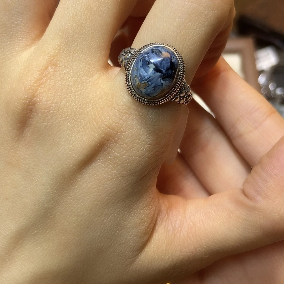 水晶戒指银S925镶嵌顾*莉彼得石