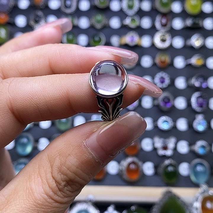 紫晶戒指银S925镶嵌冠***名