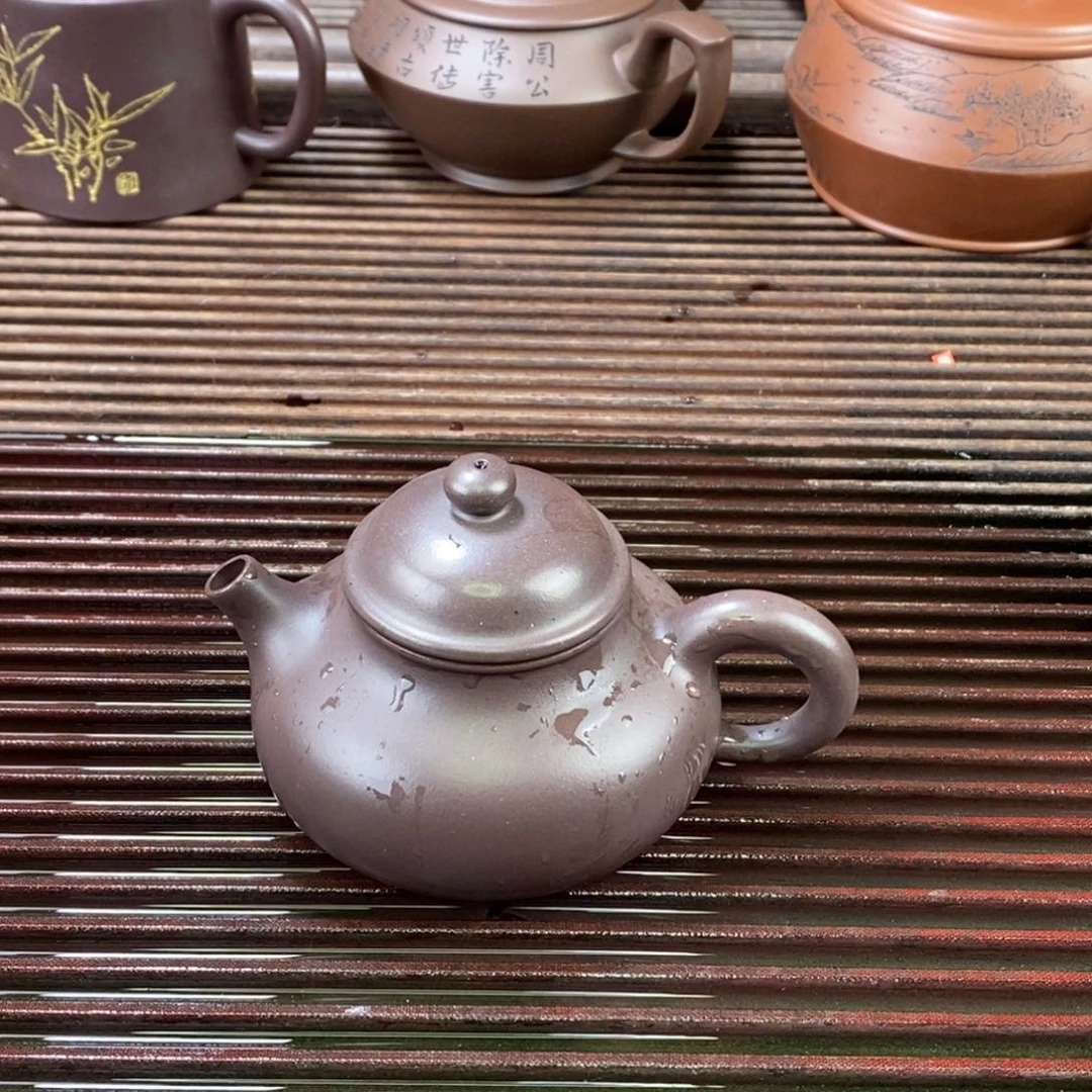 紫砂茶壶白9 容天 紫泥 180c