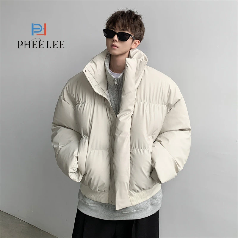 PHEELEE美式PU皮棉衣情侣男女潮流加厚春季棉服立领百搭时尚爆款