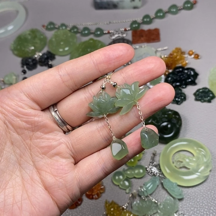 蛇纹石玉未镶嵌挂件耳饰耳环项链