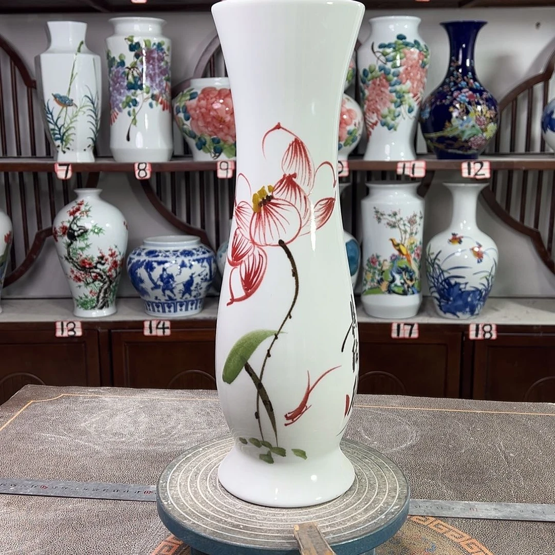 摆件陶景德镇陶瓷蛮荷花