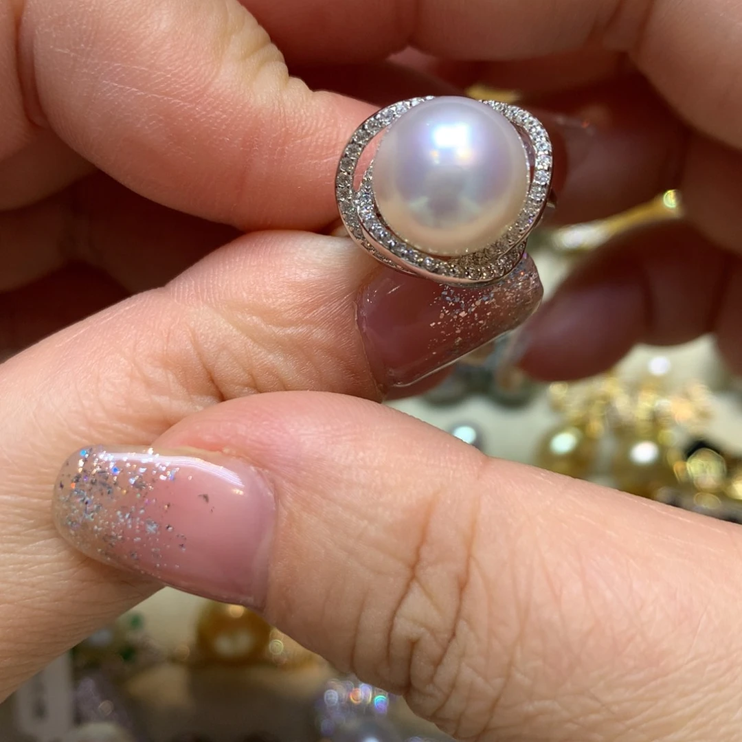 海水珍珠戒指银S925镶嵌