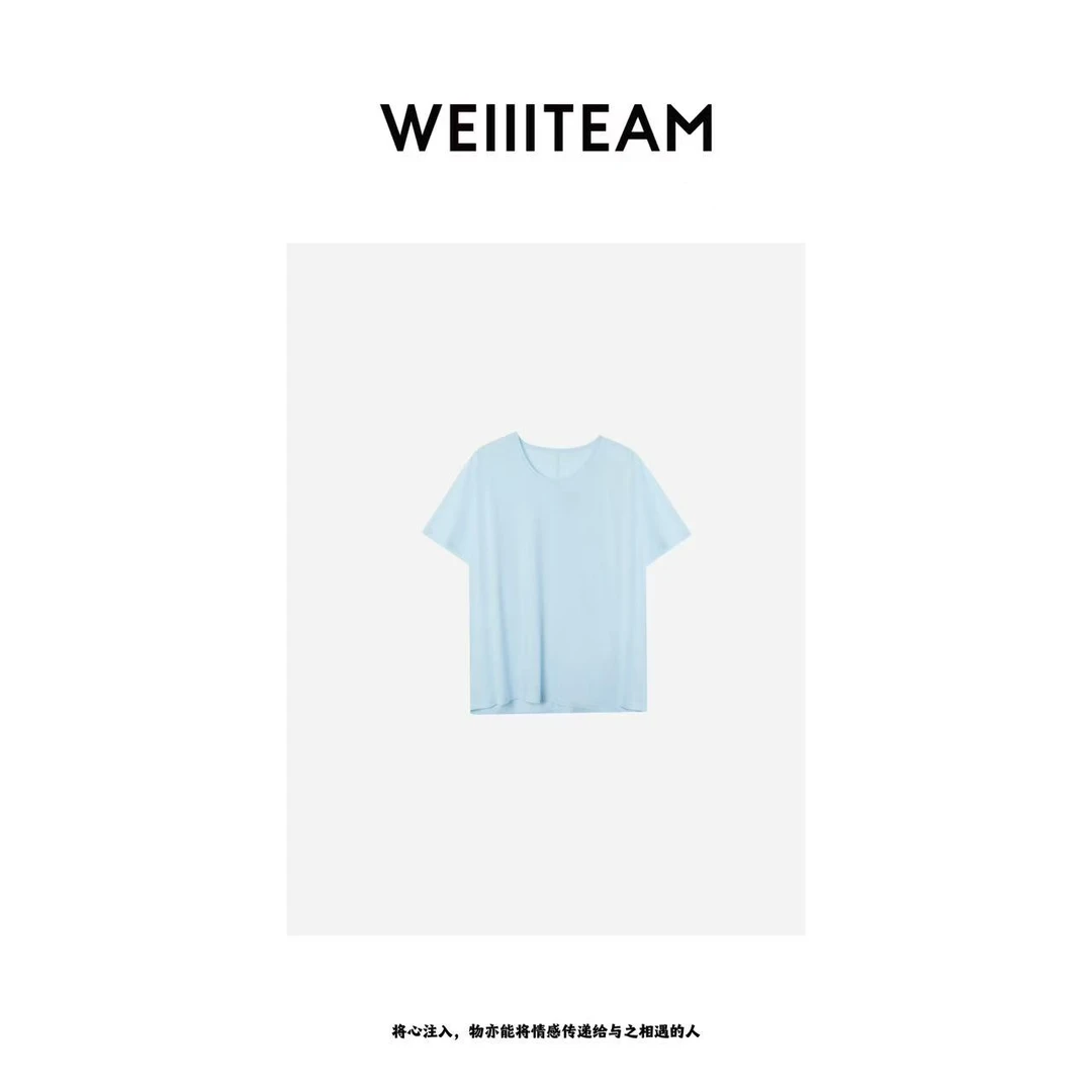 WEIIITEAM “微观入夏”雾霾蓝圆领T恤 200145