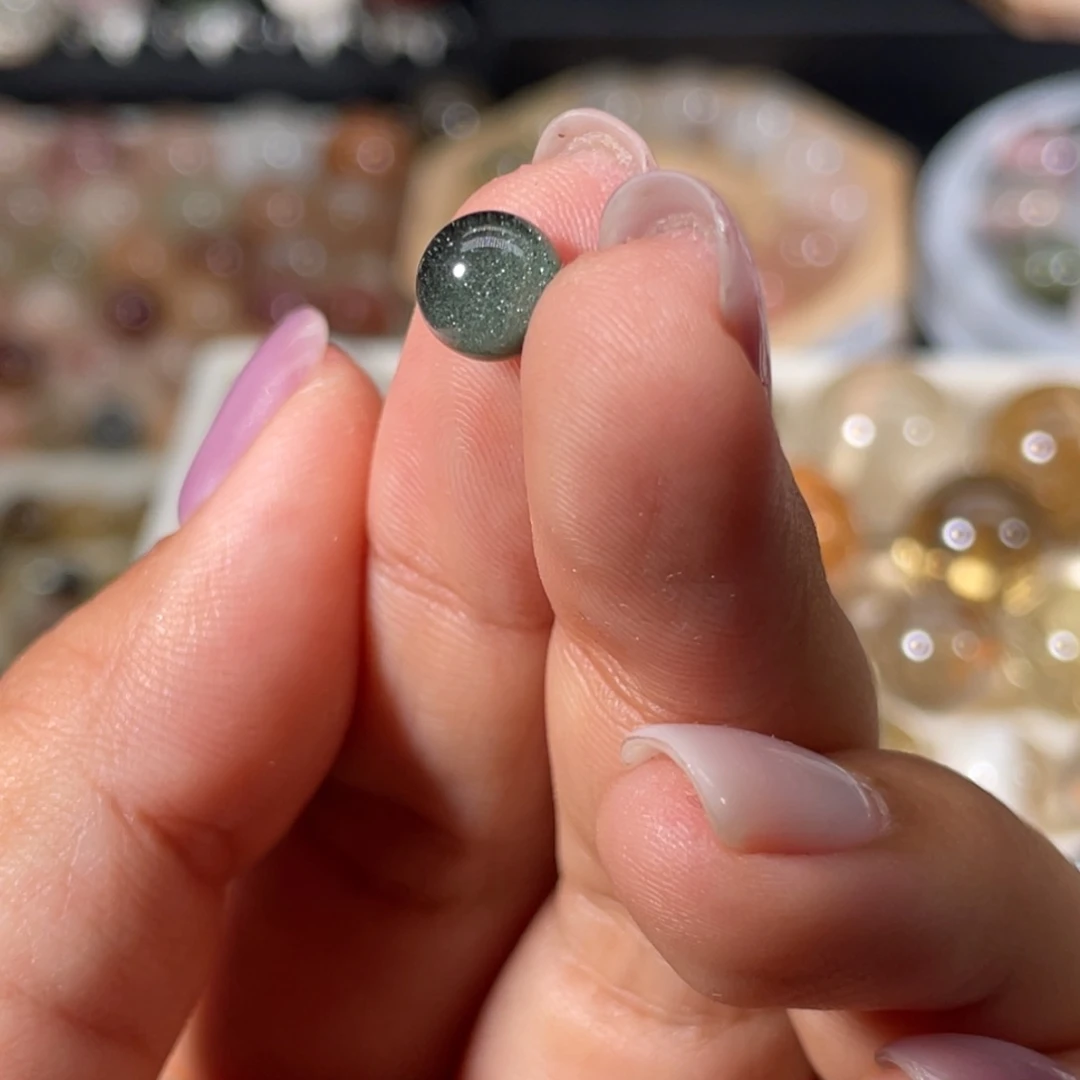 水晶珠宝半成品未镶嵌花****音绿幽灵7mm