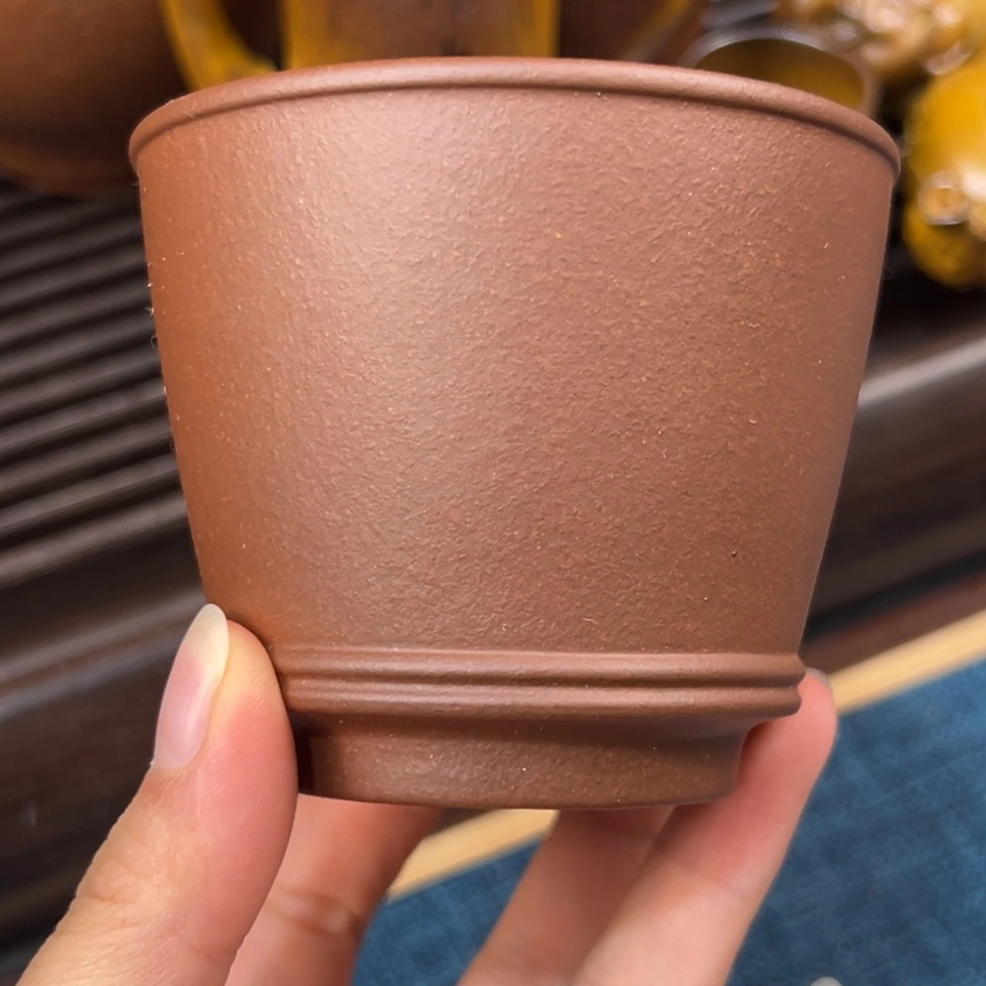 紫砂紫泥铃铛杯小