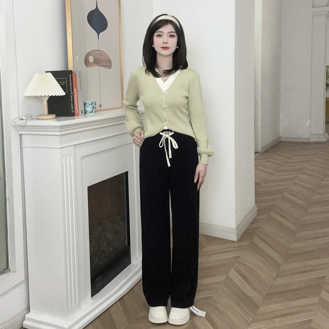 IEF/爱依服冬季【加绒】简约休闲时尚宽松风气质百搭阔腿裤减龄