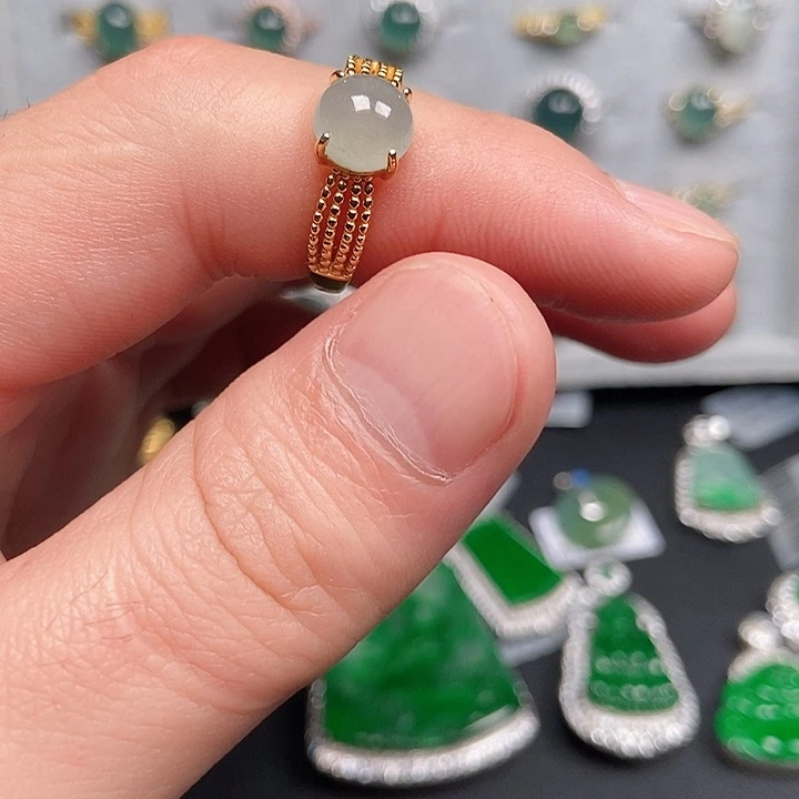 翡翠银S925镶嵌戒指