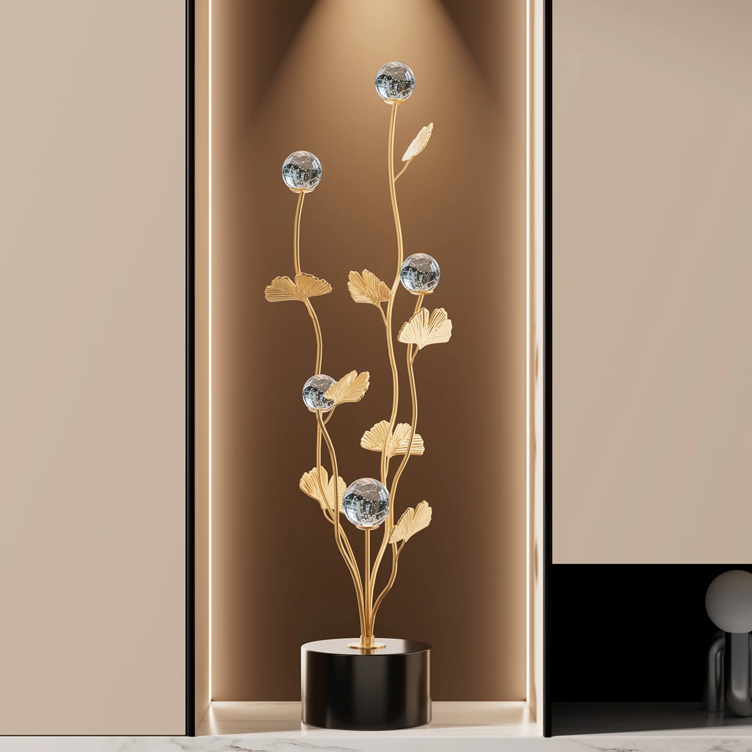 银杏叶入户玄关装饰摆件轻奢高档客厅电视柜壁龛搬家乔迁新居礼物