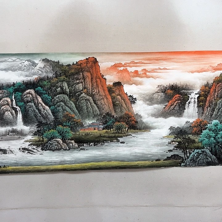 国画国画作品山水作品任海鲜画