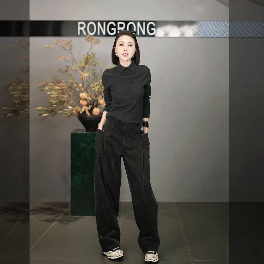 溶溶【年度神器】RONGRONG 绵羊毛混纺自发热感衬衫版毛衣 RR2412-2