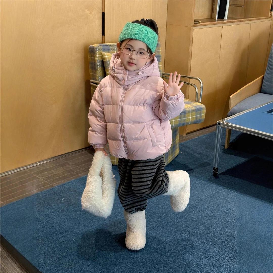 小思家2025冬季新款女童韩版洋气加厚百搭夹棉短款面包棉服外套