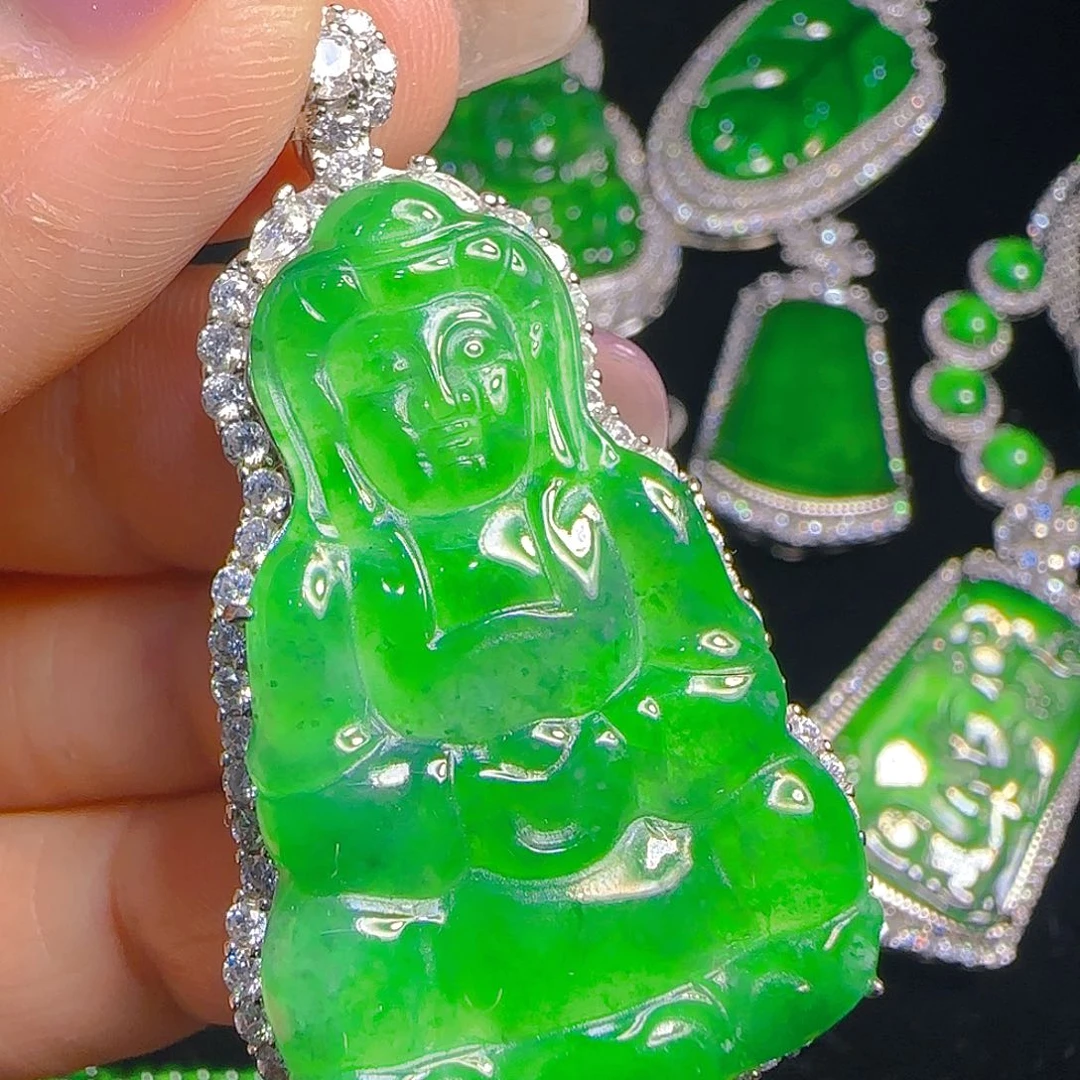 翡翠吊坠(赠链)银S925镶嵌