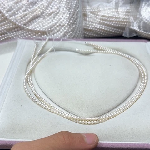 淡水珍珠珍珠项链银S925镶嵌13