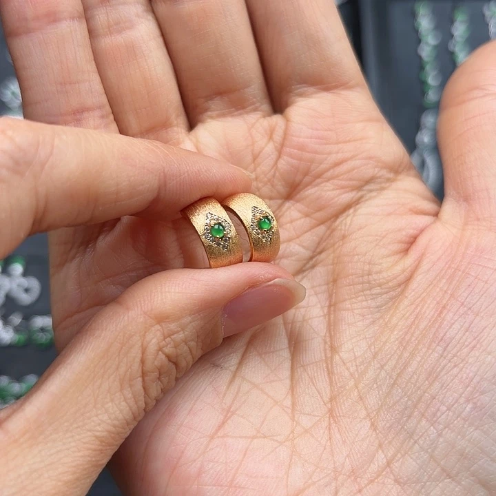 翡翠银S925镶嵌耳饰