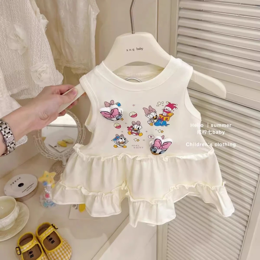 女宝宝夏日漂亮可爱卡通连衣裙2025新款儿童女孩超好看韩版背心裙