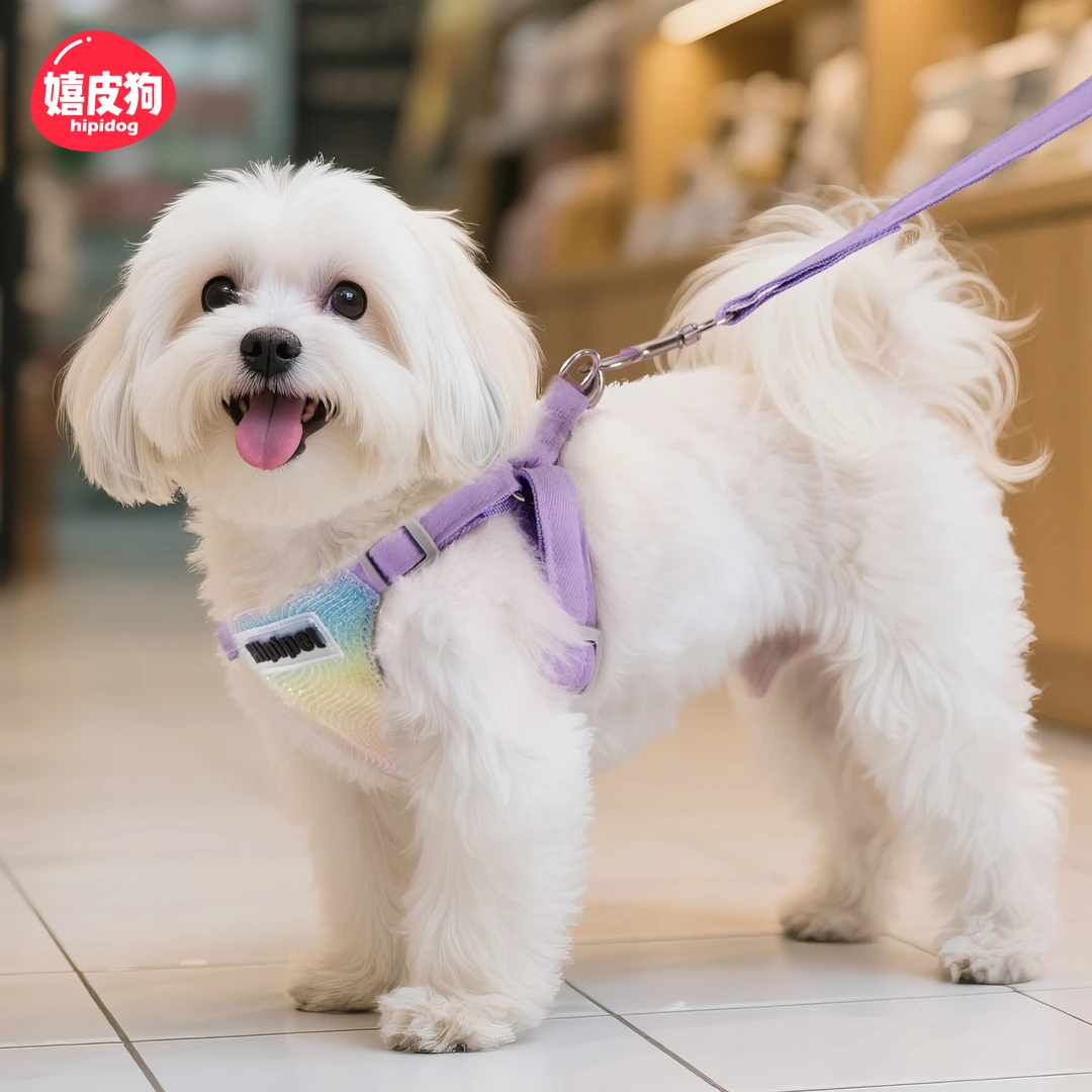 [达人]时尚炫彩渐变胸背带牵引绳遛狗绳宠物外出中小型犬狗3028