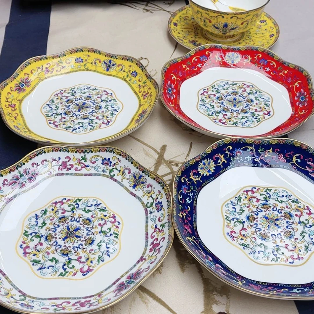 【闪购商品】珐琅8英寸4花口深。。。。。