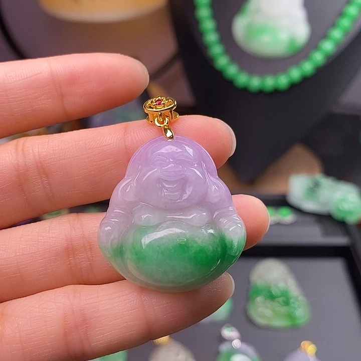 翡翠未镶嵌吊坠(赠链)