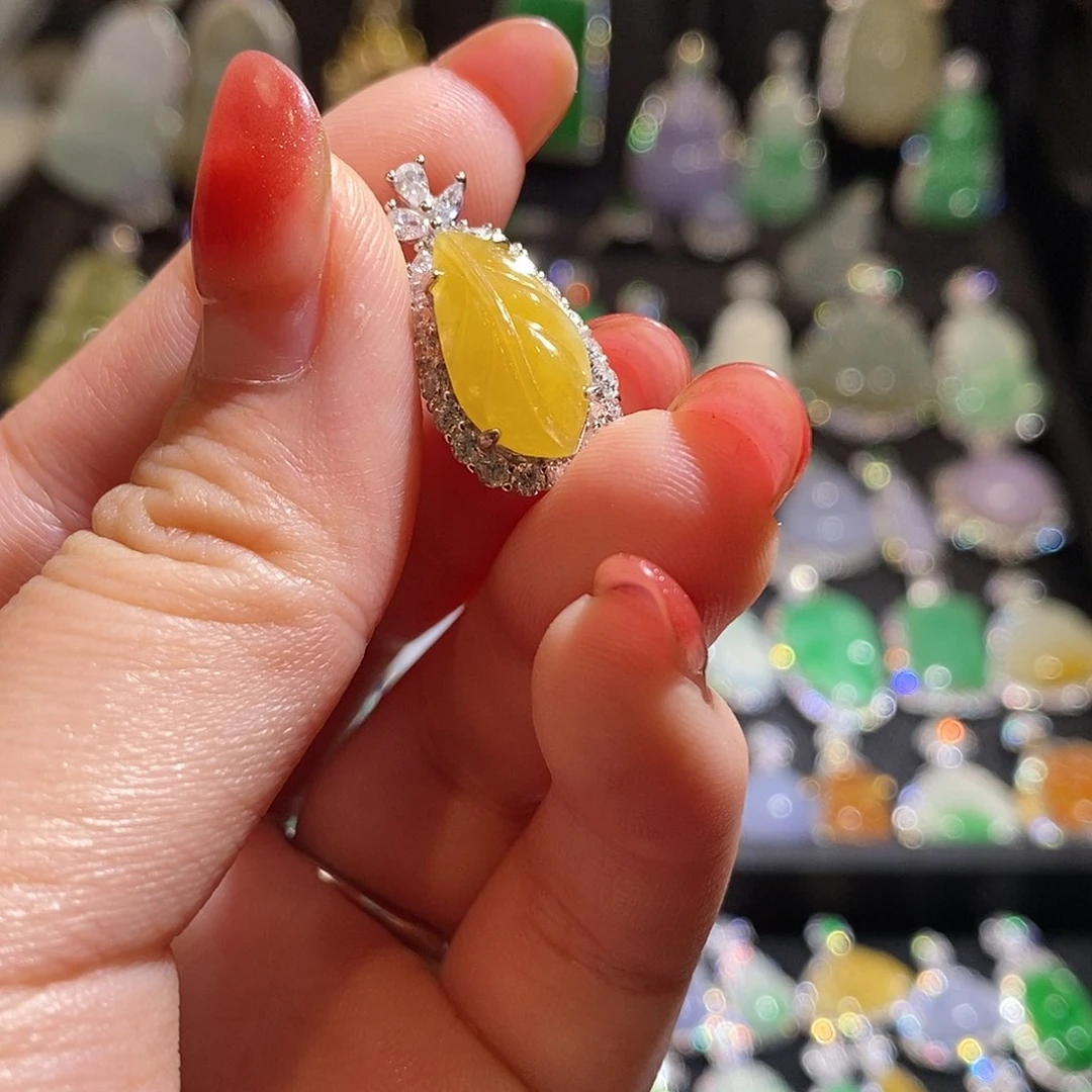 颈饰银S925镶嵌翡翠天然翡翠