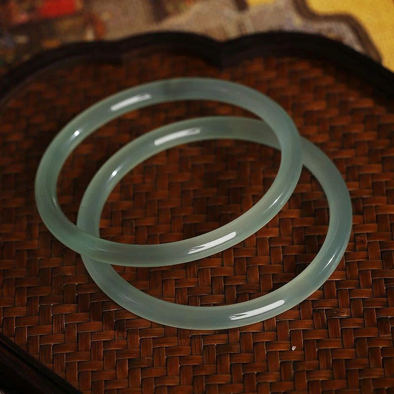 浮笙梦青提绿玉髓叮当镯美人镯【多样性发货发其一】