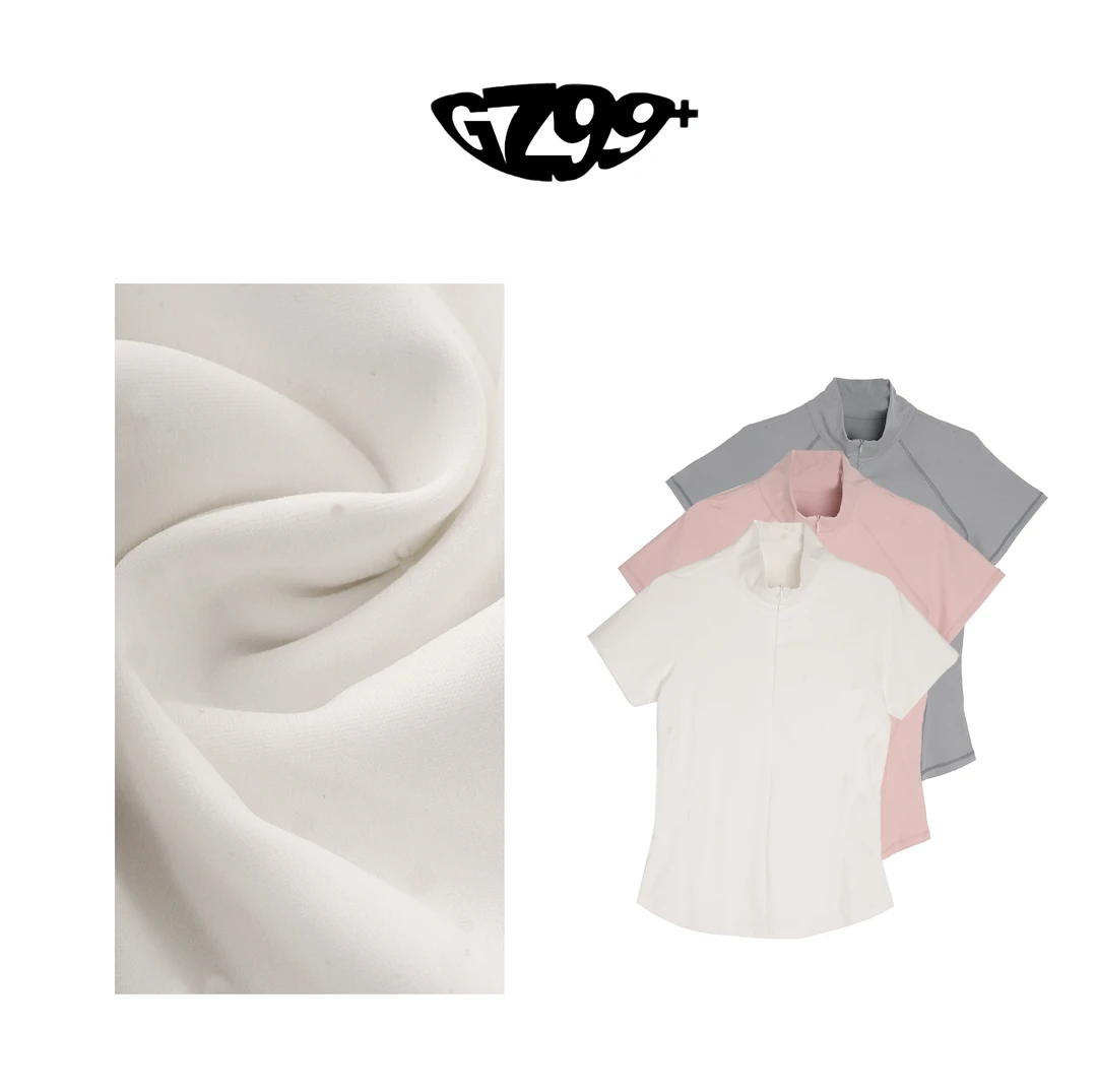 九儿【塑造精致】夏季简约百搭显瘦时尚拉链瑜伽T恤-T9968