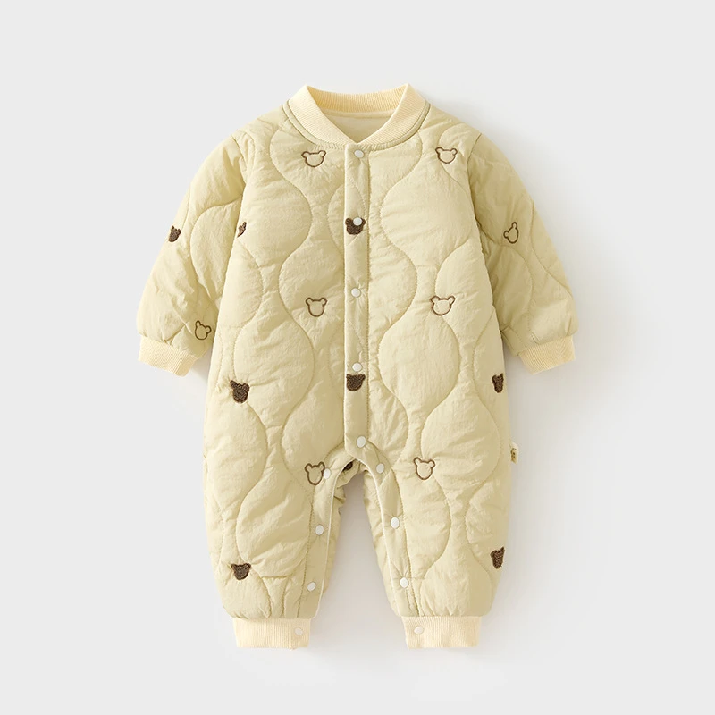 童童断码对开连体衣宝宝120克夹棉加厚秋冬哈衣儿童外穿加棉爬