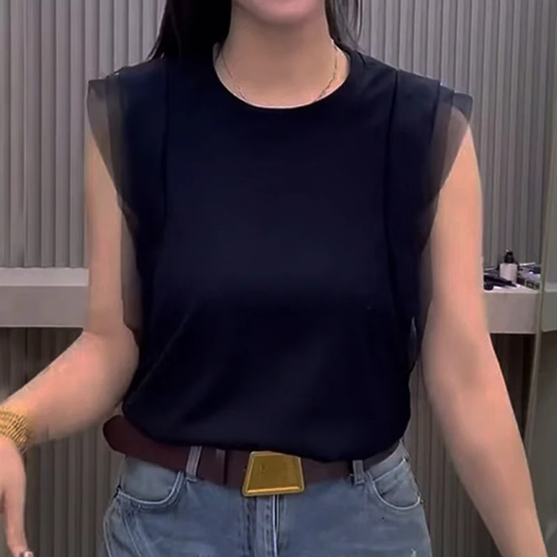 凉感飞飞袖衬衫新款藏肉巨遮肚子显瘦上衣女短袖减龄洋气胖mm大码
